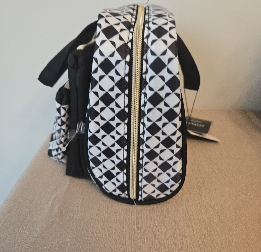 NWT Jones New York 5-Piece Travel Cosmetic Bag Set Black White TSA Toiletry Orga - Picture 9 of 11